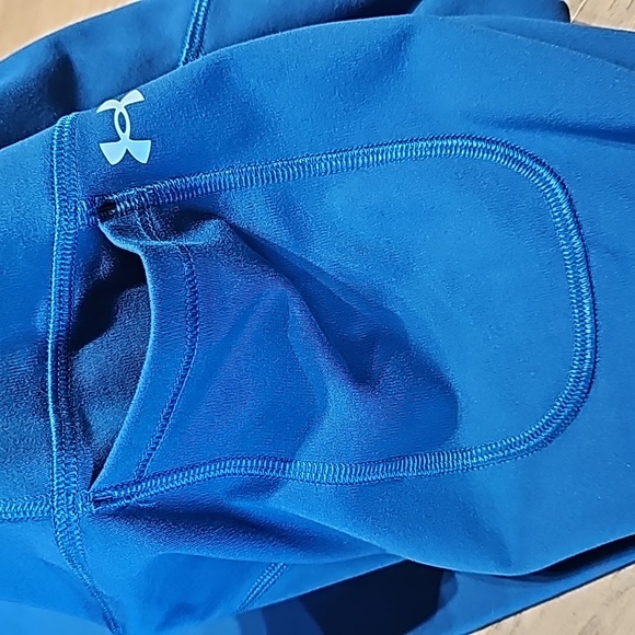 Under Armour Fitted Leggings Blue With Pockets Size Small - Picture 3 of 7